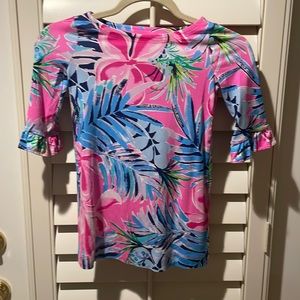 Girls Lilly Pulitzer shirt dress with 3/4 sleeve